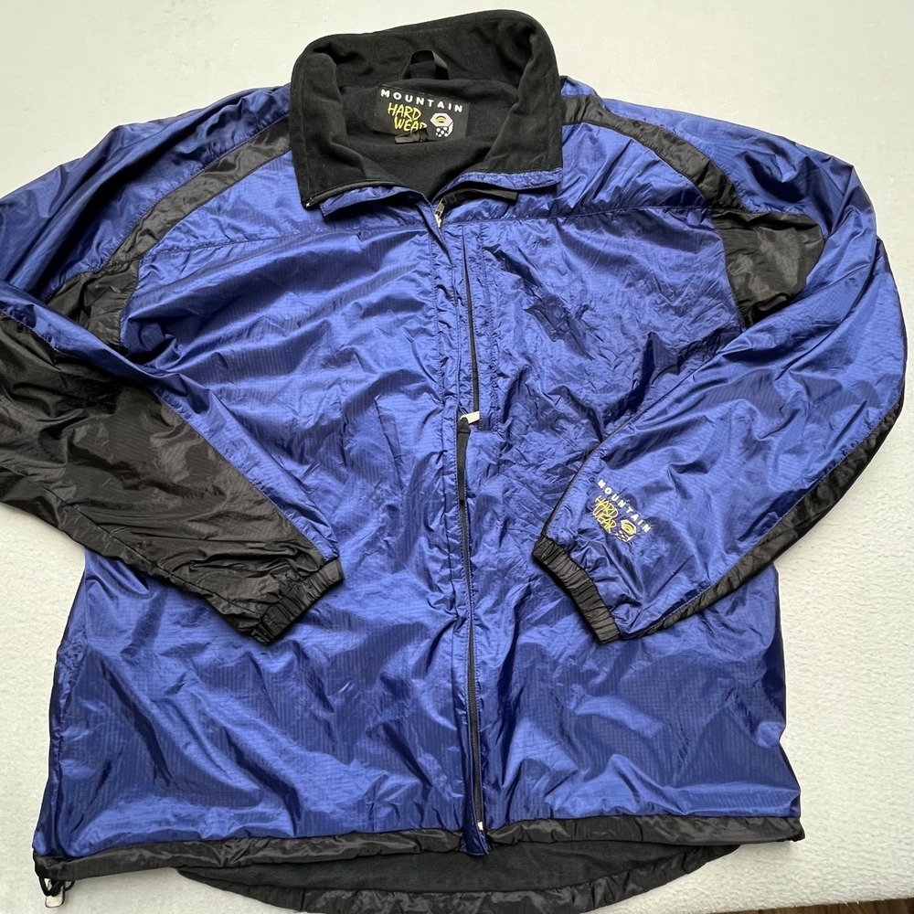 Mountain Hardwear Conduit SL Windbreaker Jacket Blue Black Mens Size 14 Ripstop